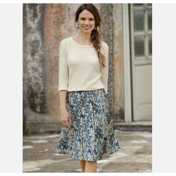 Peruvian Connection Blue Ambrosia Skirt Women's U.S. Size 4 NWT Linen Silk Blend - Picture 4 of 11